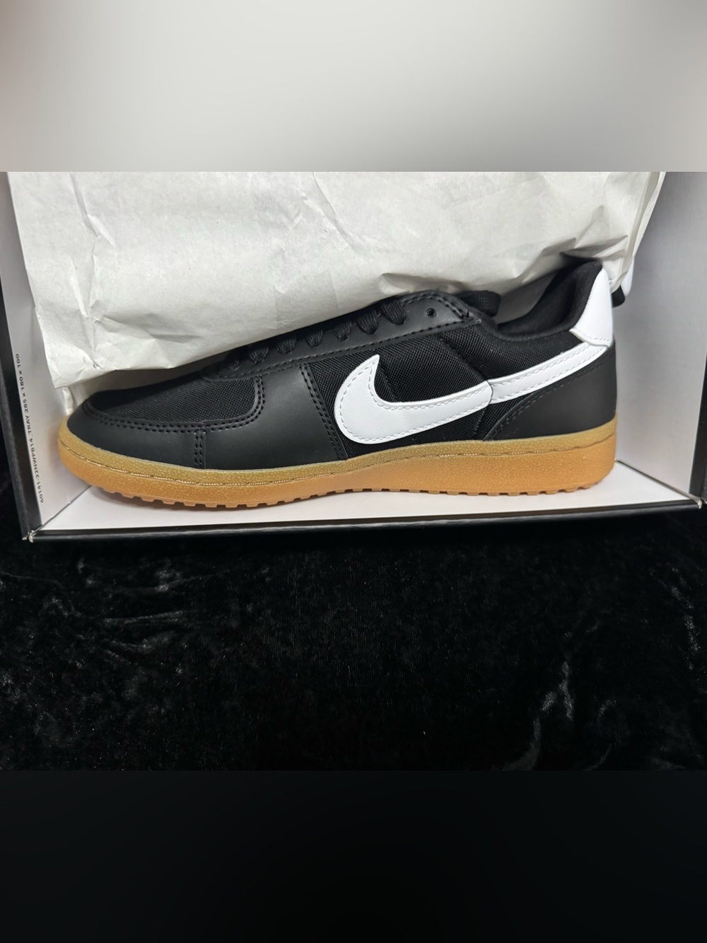 Nike Black and White Low-Top Sneakers with Gum Sole
